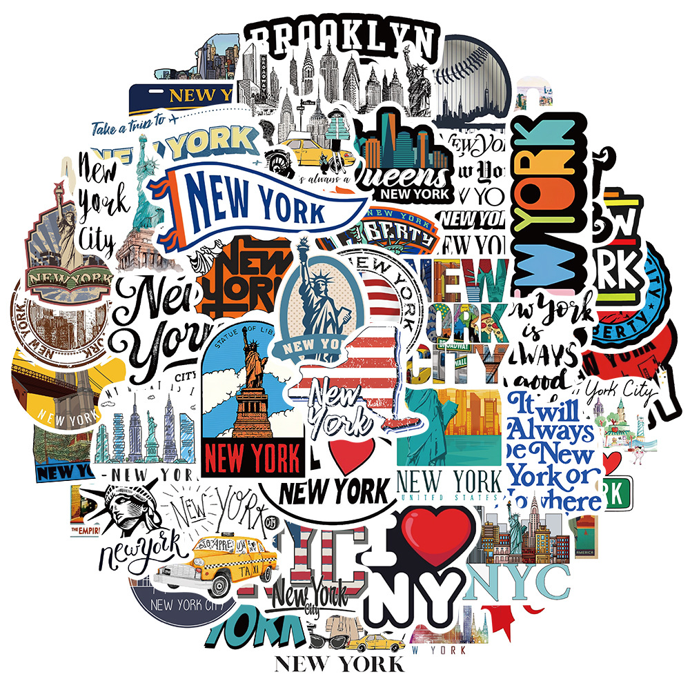 Car Accessories York - 10/30/50Pcs cartoon New york sticker For