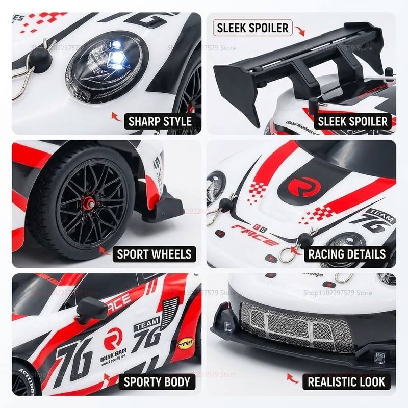 1:24 RC Drift Cars 80KM/H 4WD  - Car Accessories For Night Driving ulasan dan harga