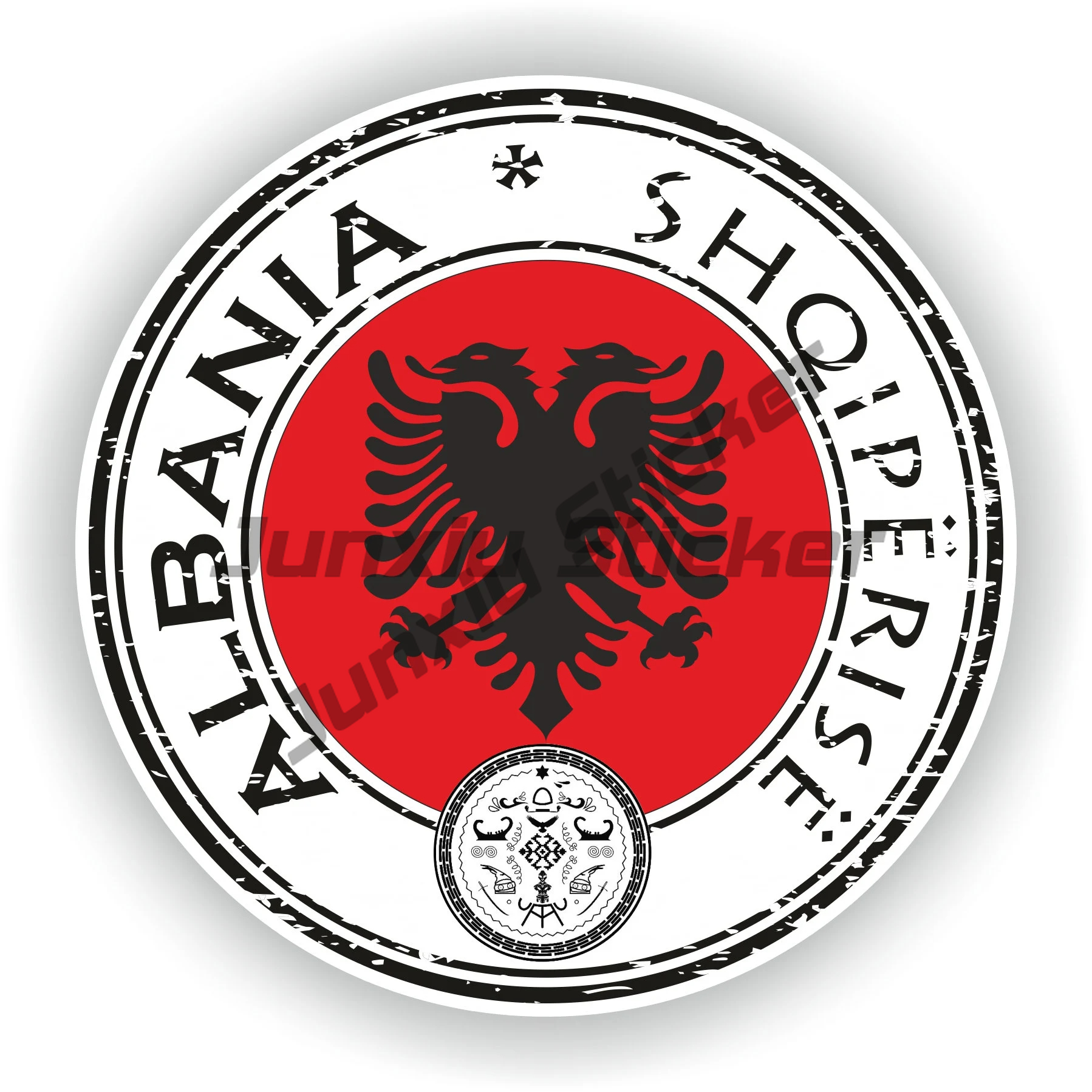 Albanian Flag Map Eagle Car St - Car Accessories Lebanon ulasan dan harga