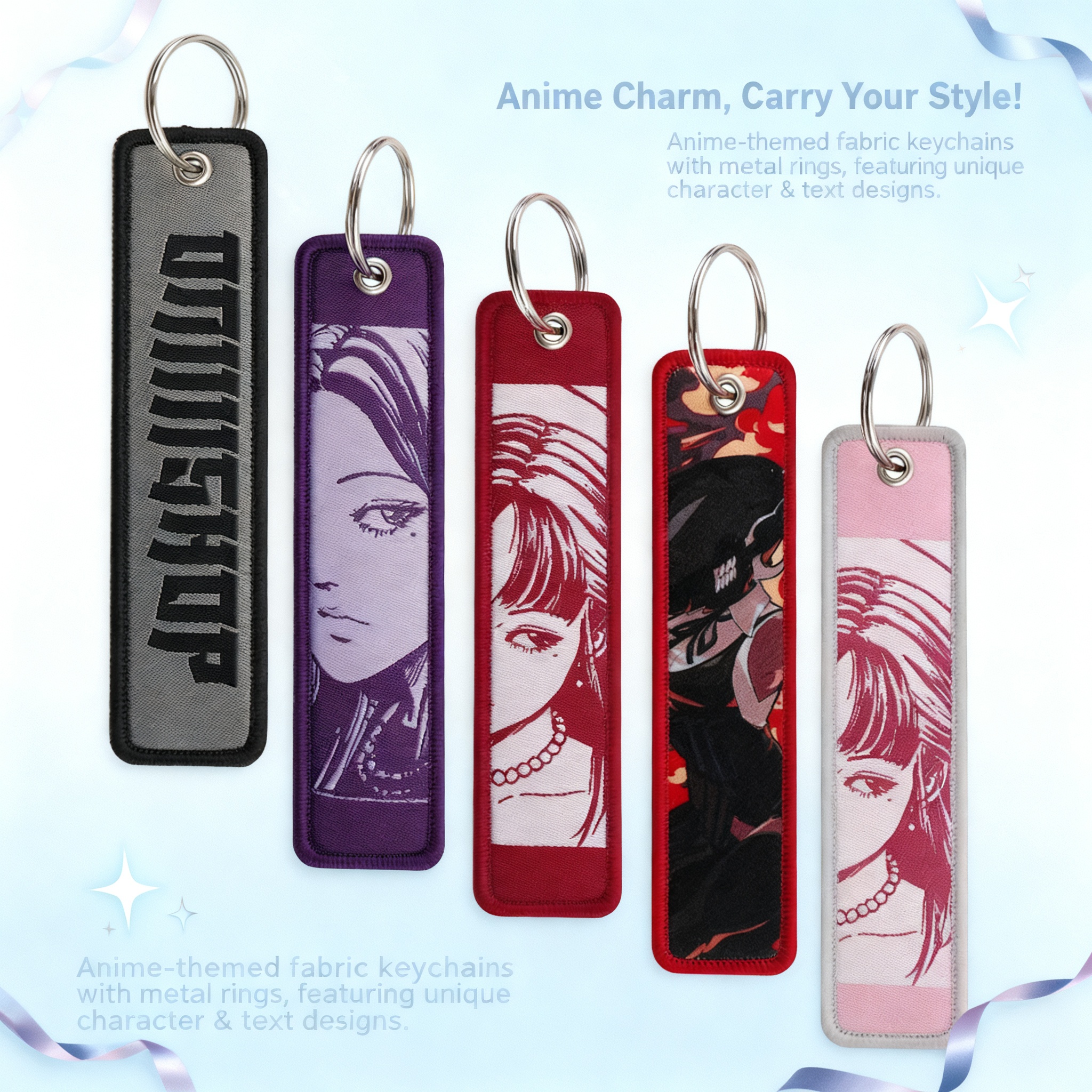 Anime Girls Embroidery Key Fob - Car Accessories In Japan ulasan dan harga