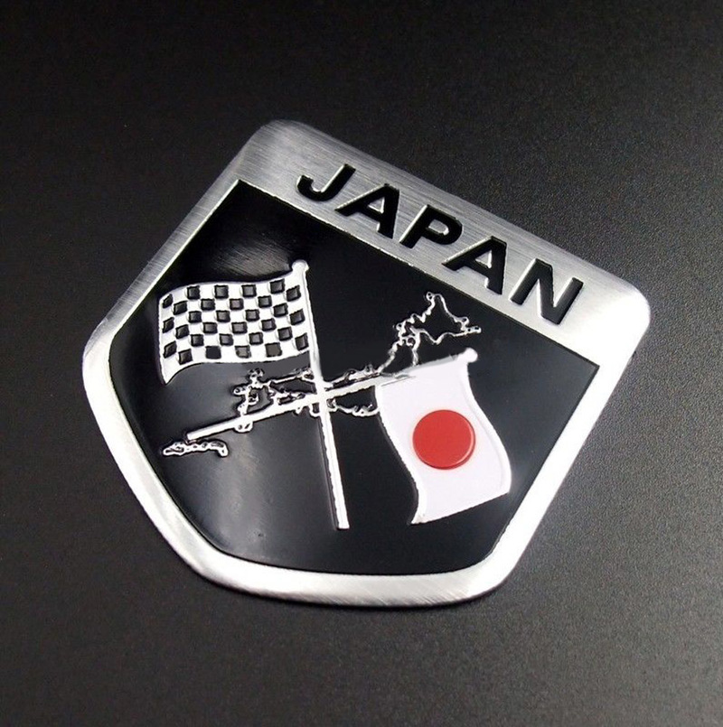 Japan Flag Shield Emblem Badge - Car Accessories In Japan ulasan dan harga