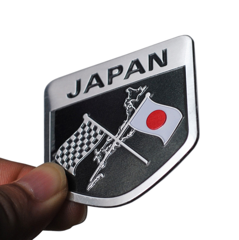 Japan Flag Shield Emblem Badge - Car Accessories In Japan ulasan dan harga