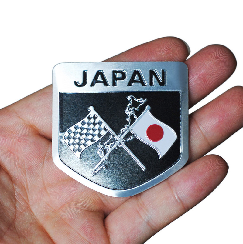 Japan Flag Shield Emblem Badge - Car Accessories In Japan ulasan dan harga