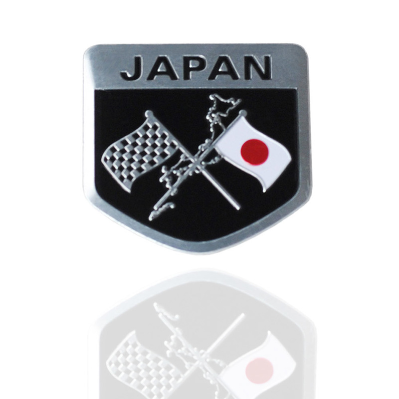 Japan Flag Shield Emblem Badge - Car Accessories In Japan ulasan dan harga