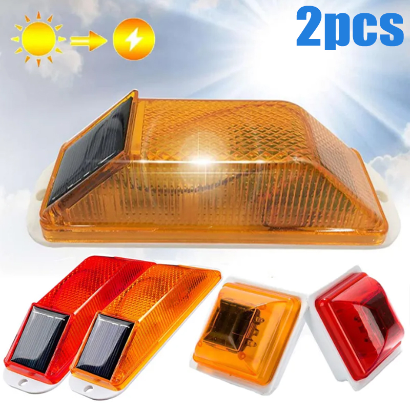2Pcs Solar Strobe Warning Ligh - Car Accessories For Night Driving ulasan dan harga