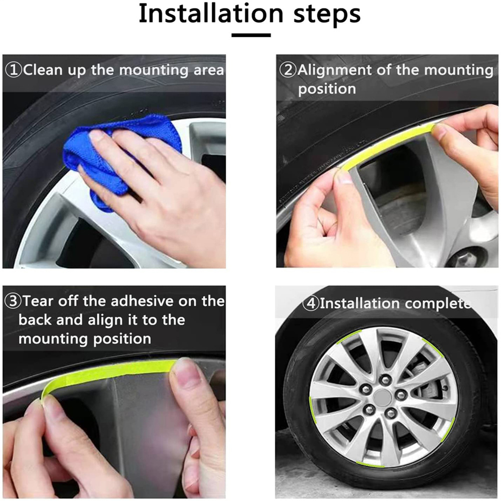 Car Wheel Hub Reflective Stick - Car Accessories For Night Driving ulasan dan harga