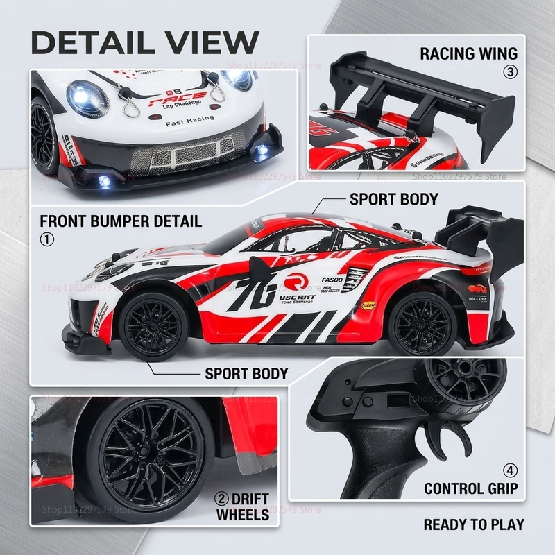 New 1:24 Scale Mini RC Drift C - Car Accessories For Night Driving ulasan dan harga