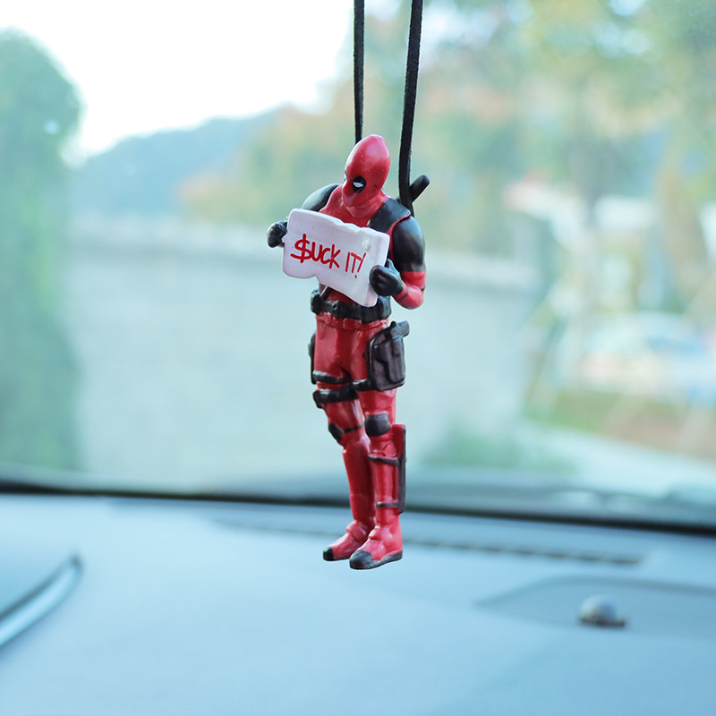Cute Deadpool Car Rearview Mir - Car Accessories Hanging From Mirror ulasan dan harga