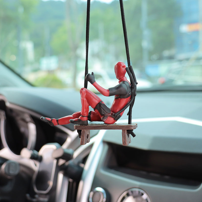 Cute Deadpool Car Rearview Mir - Car Accessories Hanging From Mirror ulasan dan harga