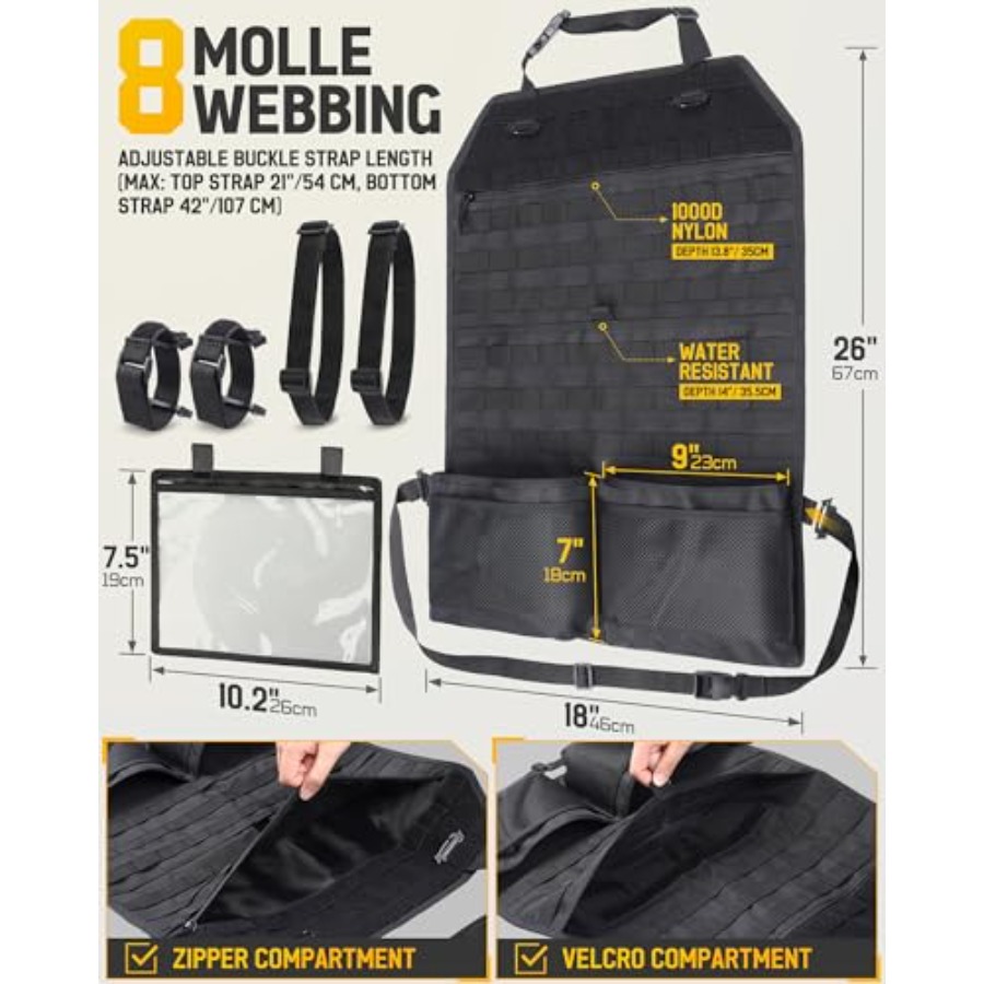 Tactical Car Seat Back Organiz - Car Seat Organizer ulasan dan harga