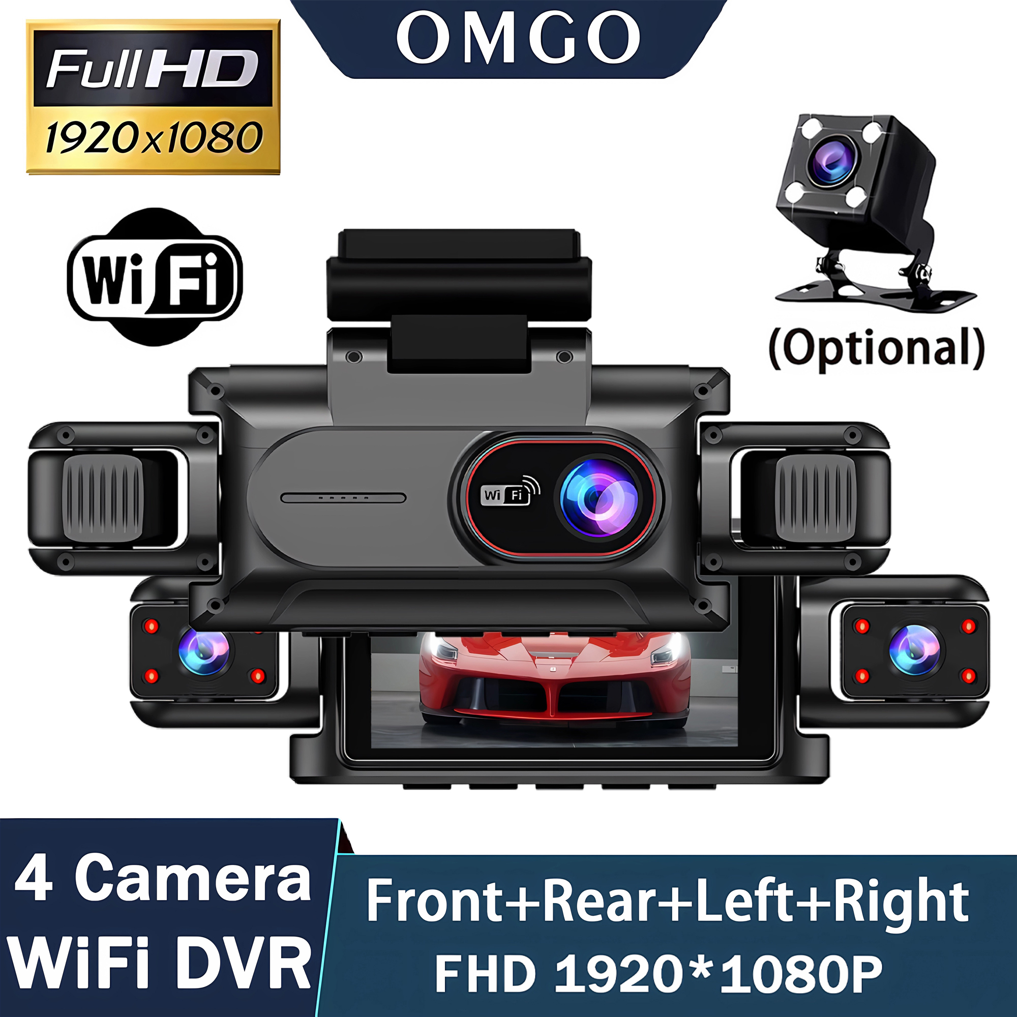 Dashcam for cars 4 Channel Bla - Car Accessories For Night Driving ulasan dan harga