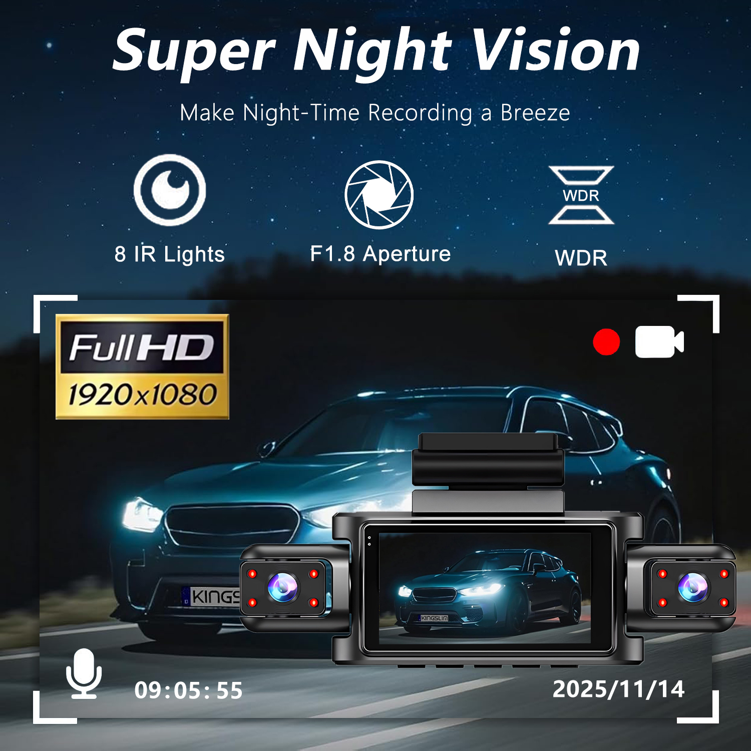 Dashcam for cars 4 Channel Bla - Car Accessories For Night Driving ulasan dan harga