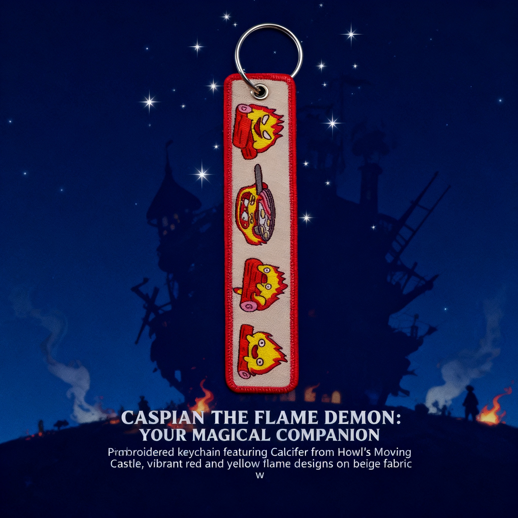 Anime Fire Embroidery Key Fobs - Car Accessories In Japan ulasan dan harga