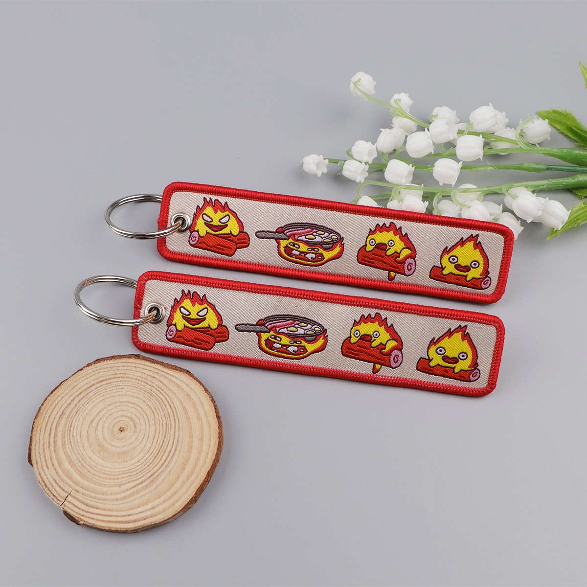 Anime Fire Embroidery Key Fobs - Car Accessories In Japan ulasan dan harga