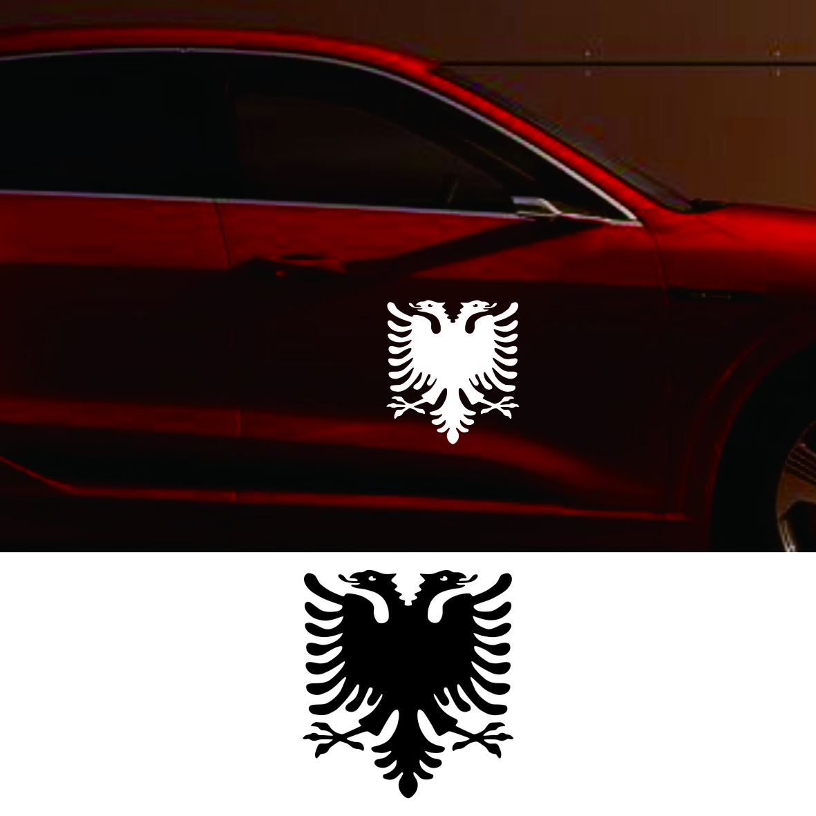 Vinyl Decal Albanian Double He - Car Accessories Lebanon ulasan dan harga